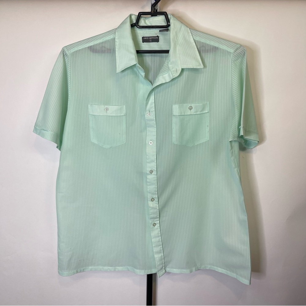 David Harrison Seafoam Green Short Sleeve Shirt Size XL Mens